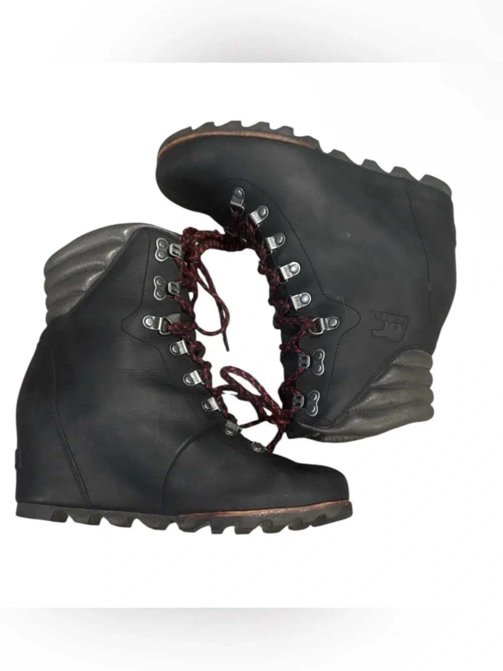 Authentic Sorel signature designer waterproof black leather boots sz 9.5